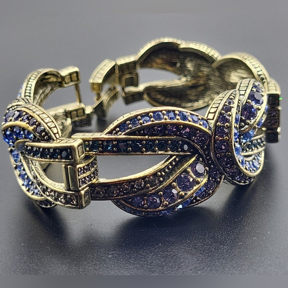 Heidi Daus Blue Purple Rhinestones Bracelet